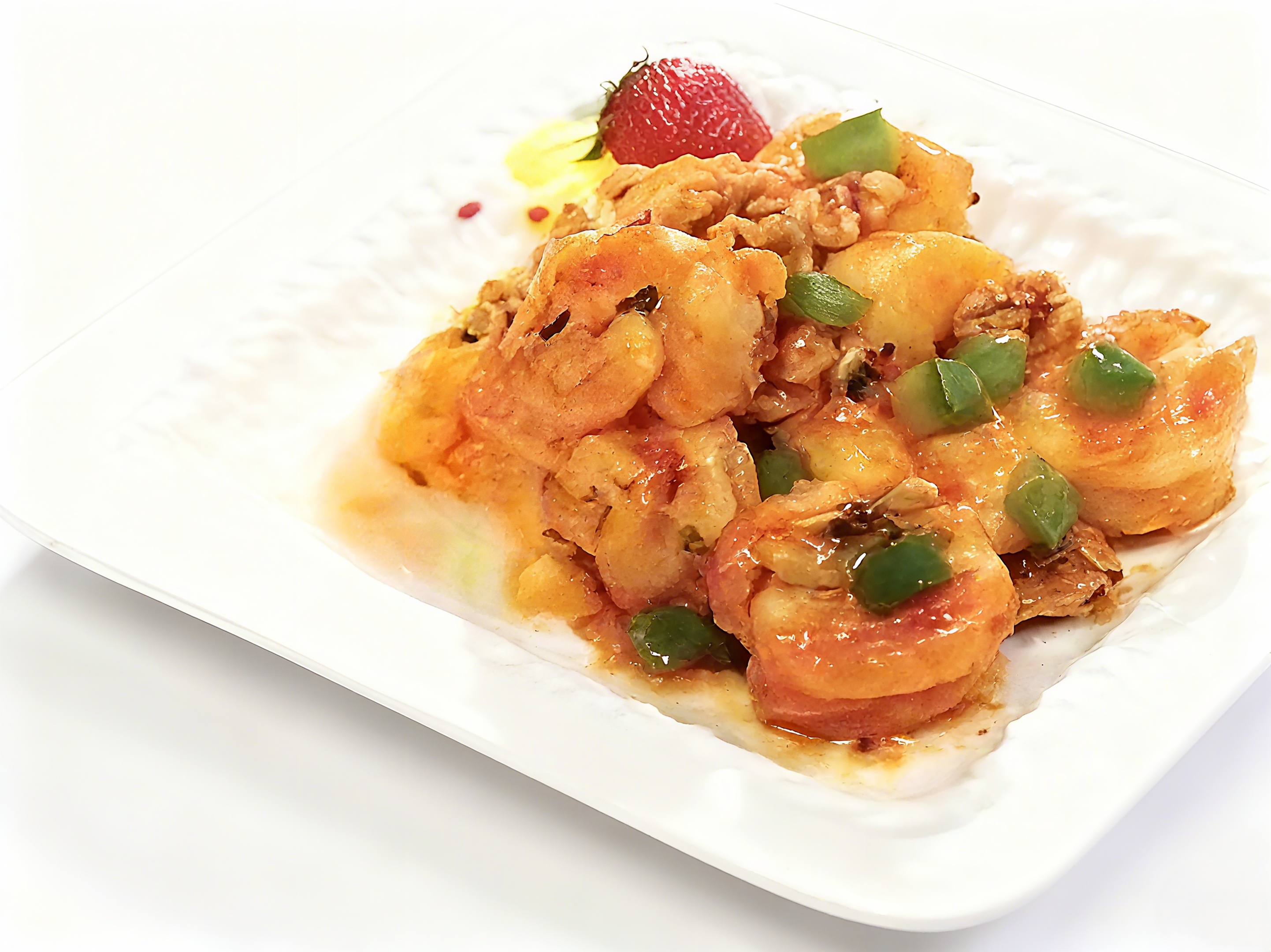 043 桃仁宫保虾 SAUTE CHILL PRAWNS W/ WALNUTS