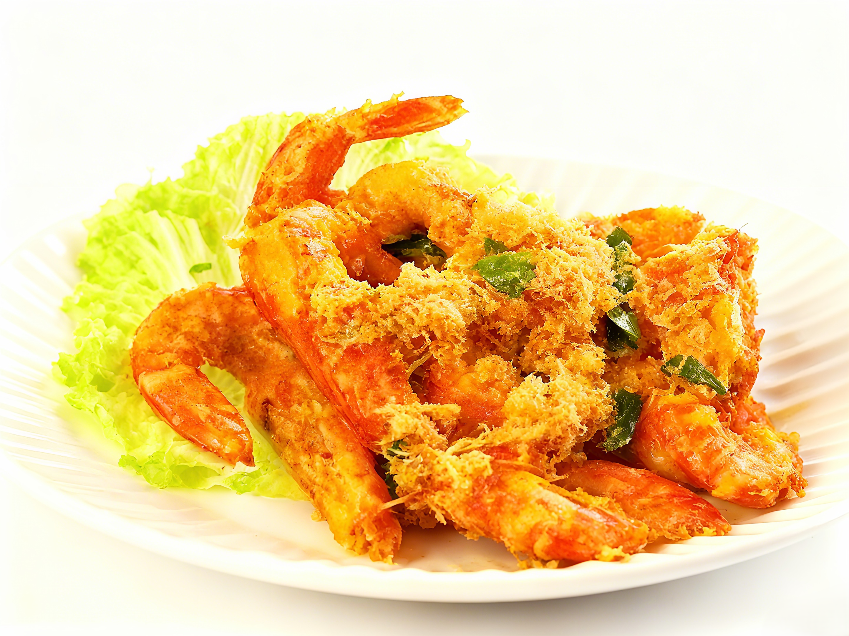 048 咸蛋炒虾 STIR-FRIED PRAWNS W/ SALTED EGG