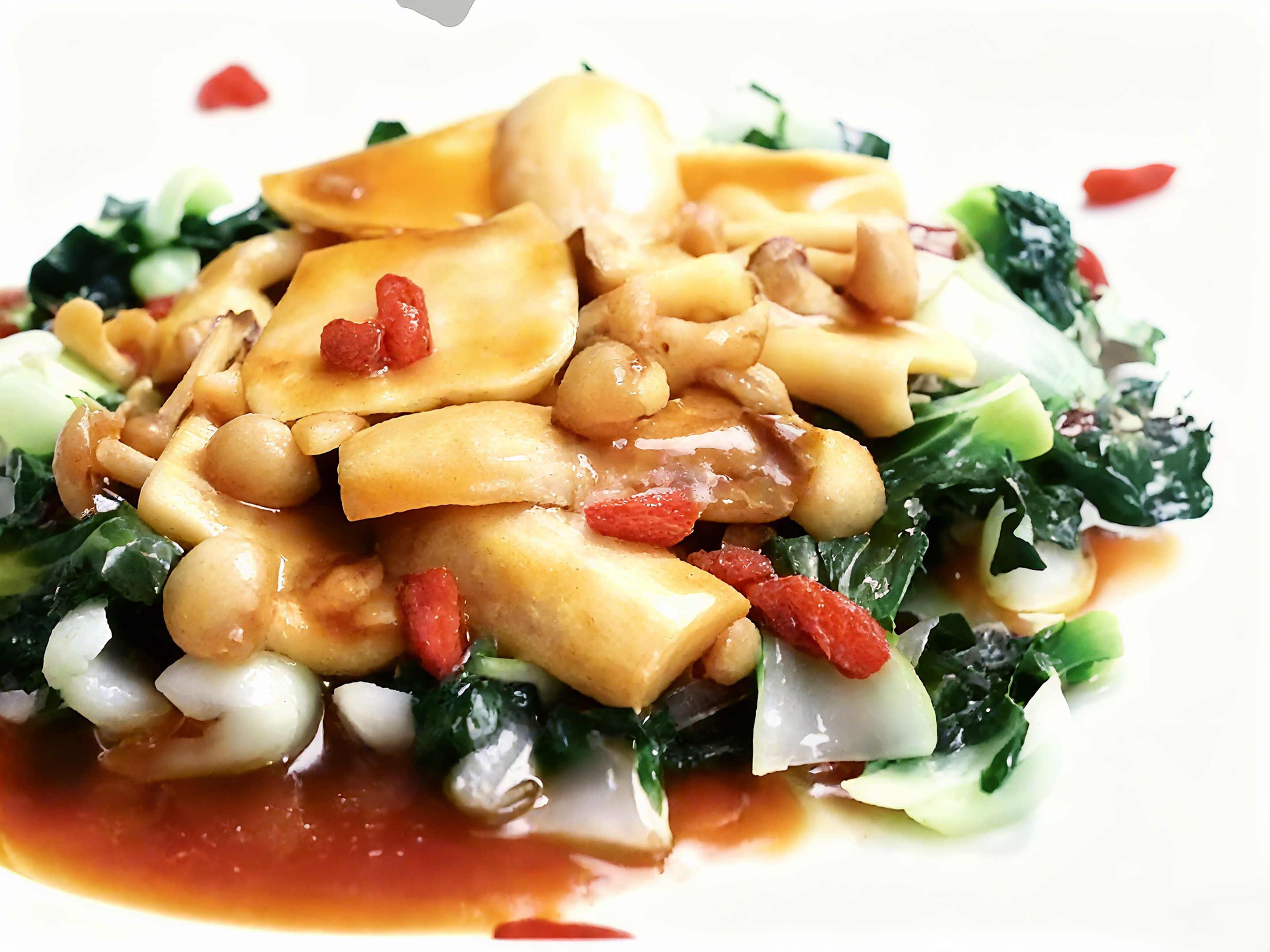 075 野菌白菜苗 STIR-FRIED BABY CABBAGE W/ MUSHROOM